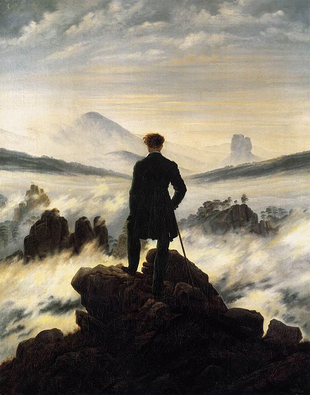 Viandante sul mare di nebbia, Caspar David Friedrich