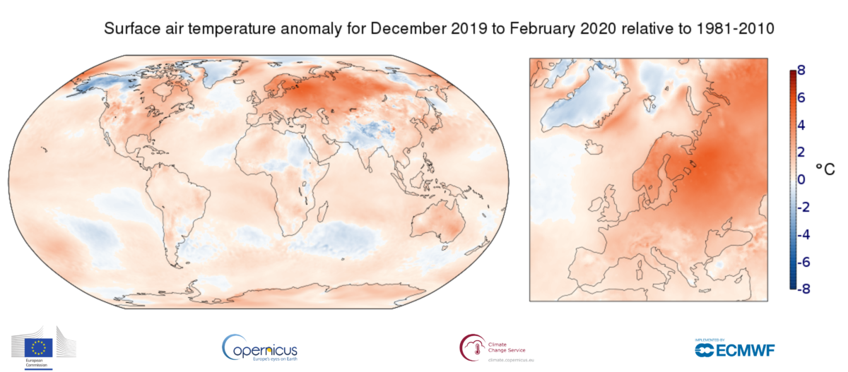 Inverno da caldo record in Europa