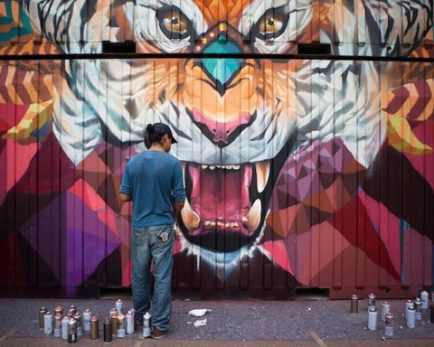 Giornata internazionale della tigre murales