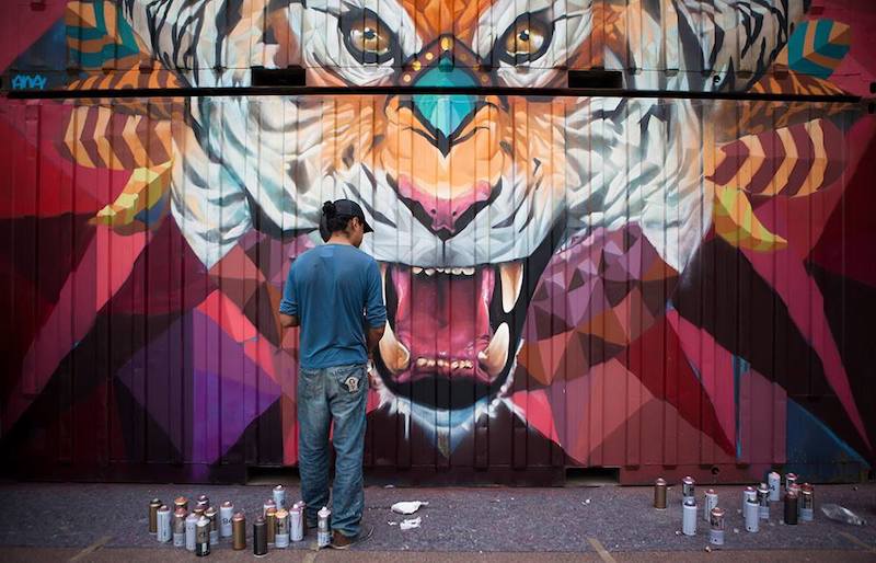 Giornata internazionale della tigre murales