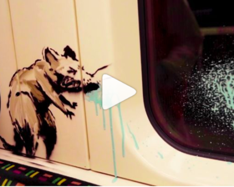 Topi di Banksy sulla metro a Londra