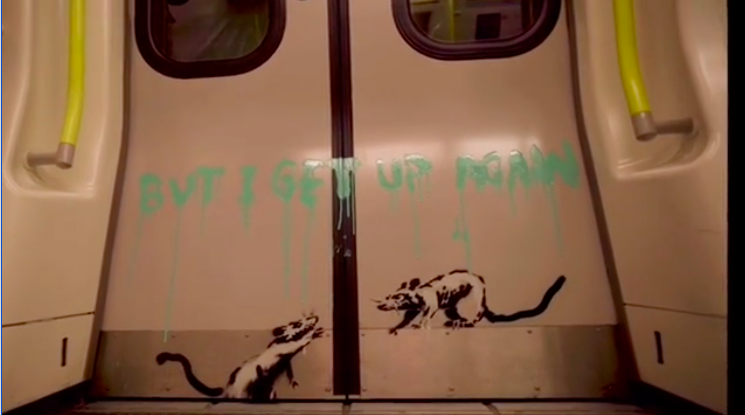Topi di Banksy sulla metro a Londra