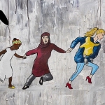 Laika street artist All Refugees Welcome