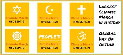 marcia contro il cambiamento climatico, le religioni