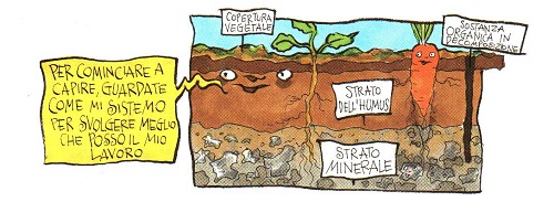 Fonte: "Orto in condotta: si grazie!" Slow Food, 2008 illustrato da Cinzia Ghigliani con testi di Marco Tomatis